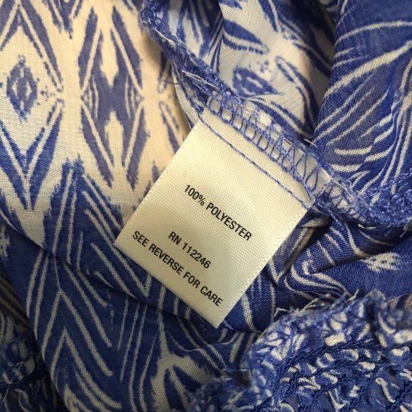 Lightweight pullover women’s blouse Sheer Smocked Waist Quarter sleeves - Picture 8 of 9